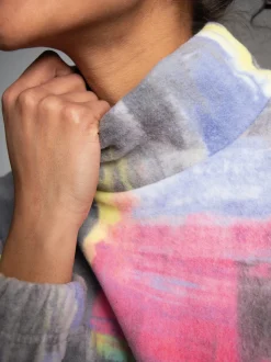 Oversized Fleecepullover mit Stehkragen Anthrazit