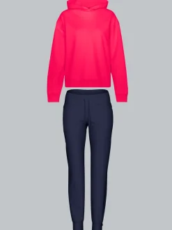 Oversized Jogginganzug in leichter Sweat-Qualität Koralle