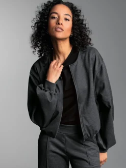 Oversized Sweatjacke Anthrazit-melange