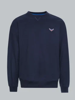 Oversized Sweatshirt mit Logo-Patch Navy