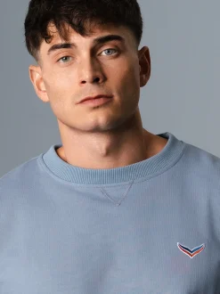 Oversized Sweatshirt mit Logo-Patch Pearl-blue