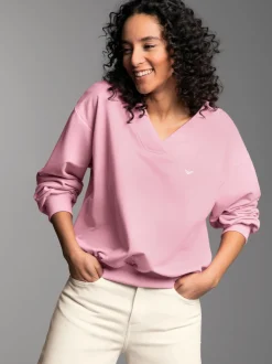 Oversized Sweatshirt mit V-Ausschnitt Lilie