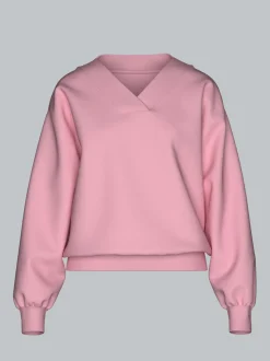 Oversized Sweatshirt mit V-Ausschnitt Lilie