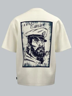 Oversized T Shirt "Ahoy Captain" Natur