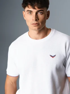 Oversized T-Shirt in Waffeloptik Weiss