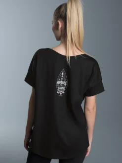 Oversized T-Shirt mit Printmotiven Schwarz