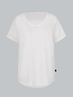 Oversized T-Shirt mit V-Ausschnitt Weiss
