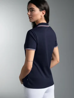 Polo Shirt in Kontrastfarbigen Akzenten Navy