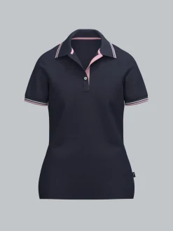 Polo Shirt in Kontrastfarbigen Akzenten Navy