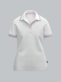 Polo Shirt in Kontrastfarbigen Akzenten Weiss
