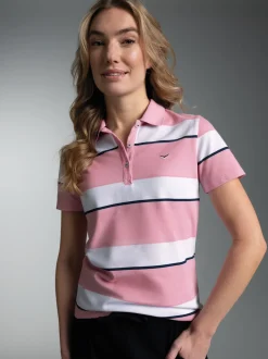 Polo Shirt in Ringelmuster Lilie