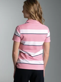 Polo Shirt in Ringelmuster Lilie