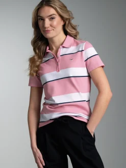 Polo Shirt in Ringelmuster Lilie