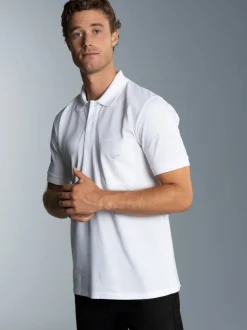 Polohemd mit Brusttasche Weiss