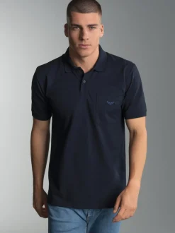 Polohemd mit Brusttasche Navy