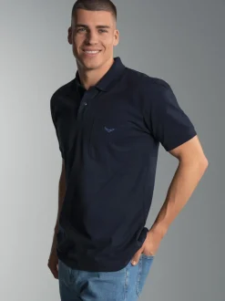 Polohemd mit Brusttasche Navy