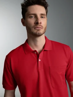 Polohemd mit Brusttasche Kirsch