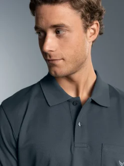Polohemd mit Brusttasche Anthrazit