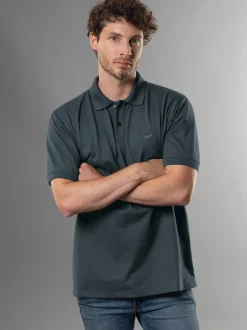 Polo-Shirt 100% Biobaumwolle Anthrazit