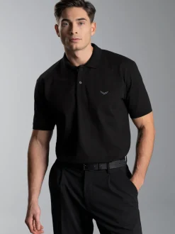Polo-Shirt 100% Biobaumwolle Schwarz
