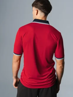 Poloshirt aus Coolmax Material Kirsch