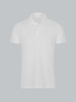 Poloshirt aus elast. Piqué Weiss