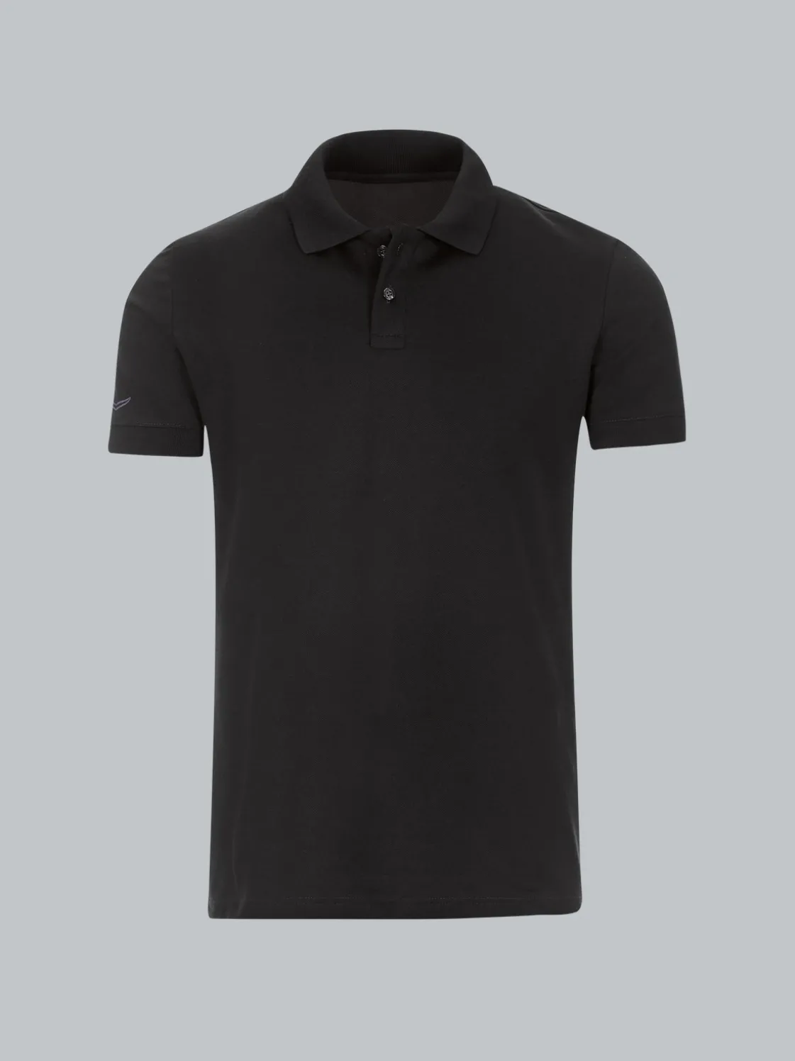 Poloshirt aus elast. Piqué Schwarz