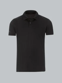 Poloshirt aus elast. Piqué Schwarz