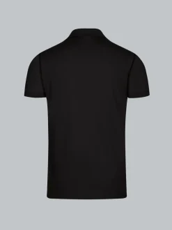 Poloshirt aus elast. Piqué Schwarz