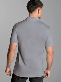 Poloshirt aus elast. Piqué Cool-grey