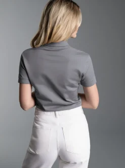 Poloshirt aus elast. Piqué Cool-grey