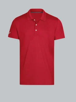 Poloshirt aus Polyester mit Knopfleiste Kirsch