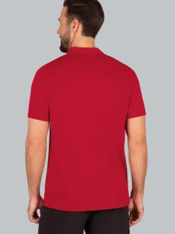 Poloshirt aus Polyester mit Knopfleiste Kirsch