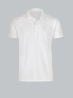 Poloshirt aus Polyester mit Knopfleiste Weiss