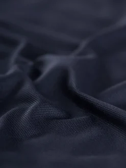 Poloshirt aus Polyester mit Knopfleiste Navy