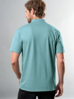Poloshirt aus Single-Jersey Seegras