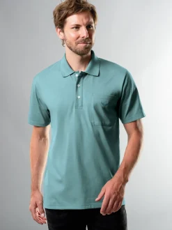 Poloshirt aus Single-Jersey Seegras