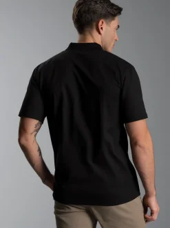 Poloshirt aus Single-Jersey Schwarz