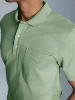 Poloshirt aus Single-Jersey Green tea