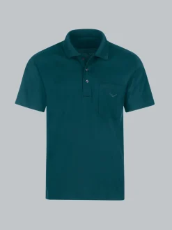 Poloshirt aus Single-Jersey Saphir