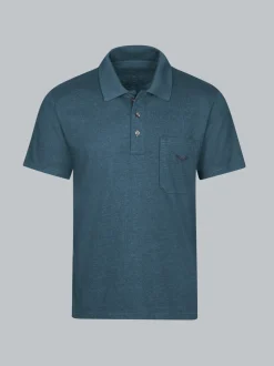 Poloshirt aus Single-Jersey Jeans-melange