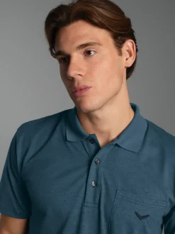 Poloshirt aus Single-Jersey Jeans-melange