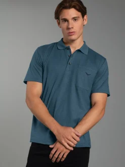 Poloshirt aus Single-Jersey Jeans-melange