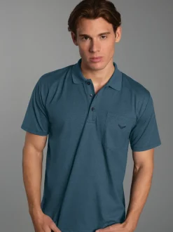 Poloshirt aus Single-Jersey Jeans-melange
