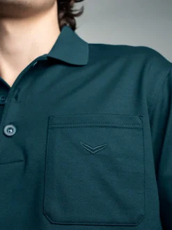 Poloshirt aus Sweat-Qualität Saphir