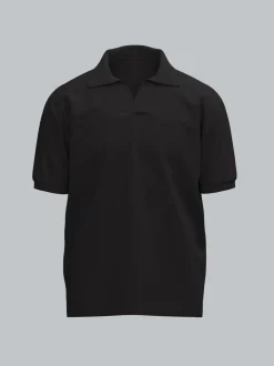 Poloshirt DELUXE ohne Knopfleiste Schwarz