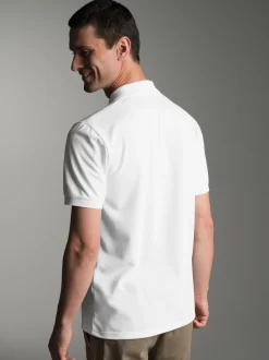 Poloshirt für Industriewäsche Schwinge am Arm Weiss