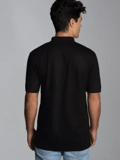 Poloshirt in Piqué-Qualität Schwarz