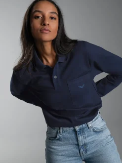 Poloshirt mit Brusttasche Navy