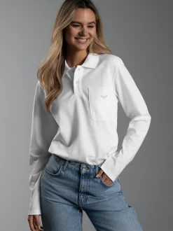 Poloshirt mit Brusttasche Weiss